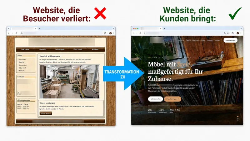 Die alte Website der Tischlerei