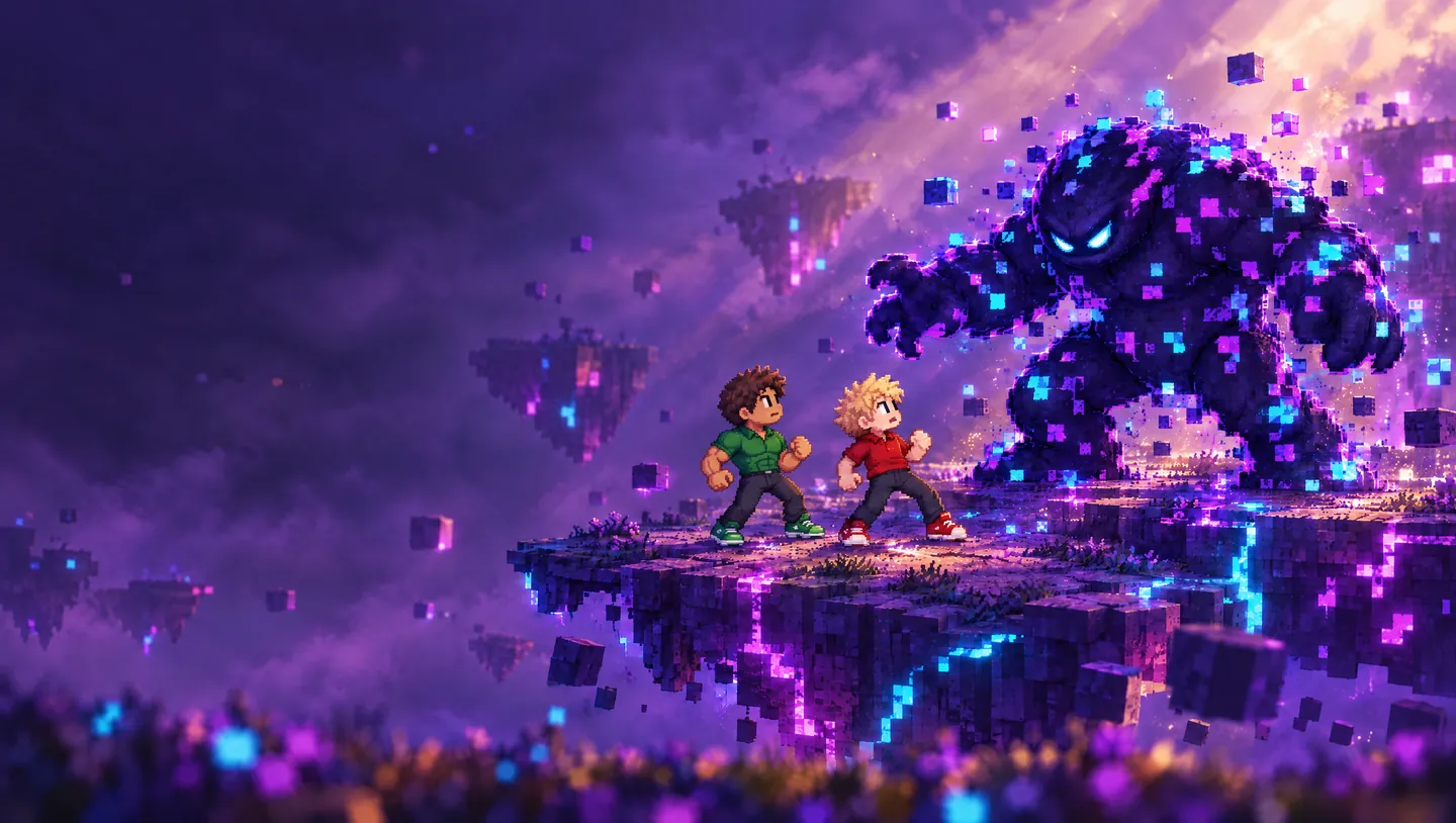 Pixel-Welt: der Glitch in seiner dunklen Leere.